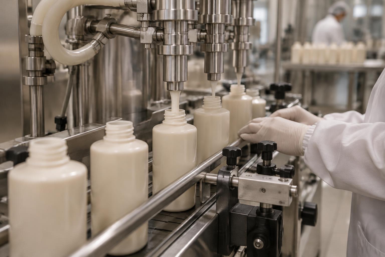 Linha de envase de produtos cosméticos